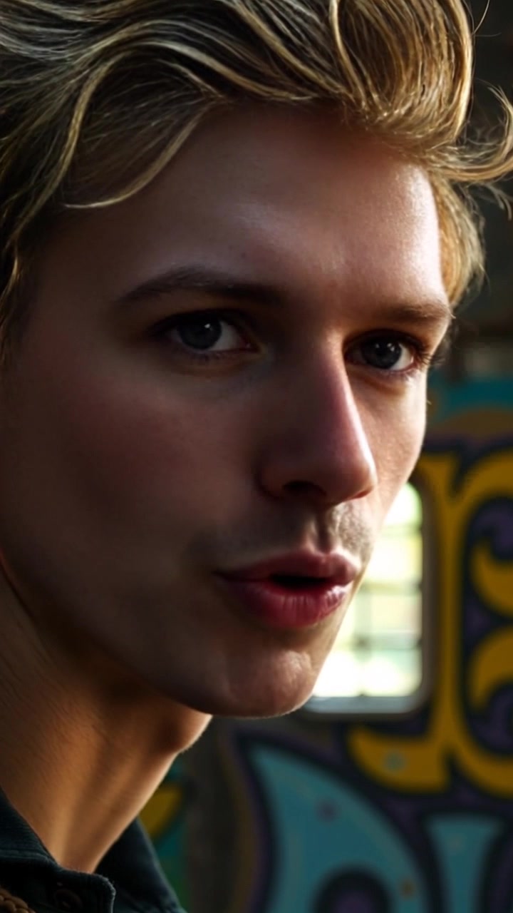Subject: A person looking determined and insightful as they discuss defense mode. Subject movement: The individual gestures slightly while speaking, emphasizing their thoughts with confident hand movements. Scene: Intimate close-up of a thoughtful face, framed against a softly blurred background that hints at a brainstorming environment. Style: Soft, diffused lighting highlighting the facial features, creating an atmosphere of focus and urgency. Motion: Camera slowly pushes in on the face, capturing the nuances of realization and determination as they articulate their ideas.