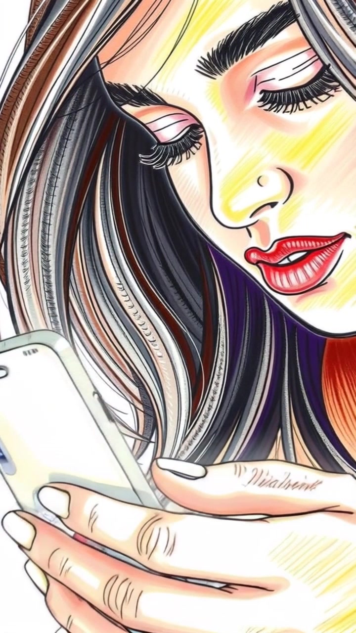 Scene: A close-up of a hand scrolling through a social media app on a smartphone, surrounded by a cozy ambiance. Style: Soft, inviting lighting that highlights the warmth of the skin tones and the device's display. Motion: The camera smoothly zooms in to focus on the finger gliding over the screen, capturing the subtle animations of the app's interface in a fluid, engaging manner.