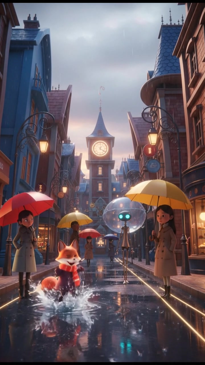 Girl Walking in the Rain