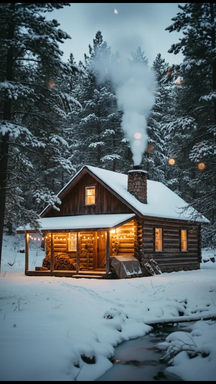 Serene Winter Cabin Retreat
