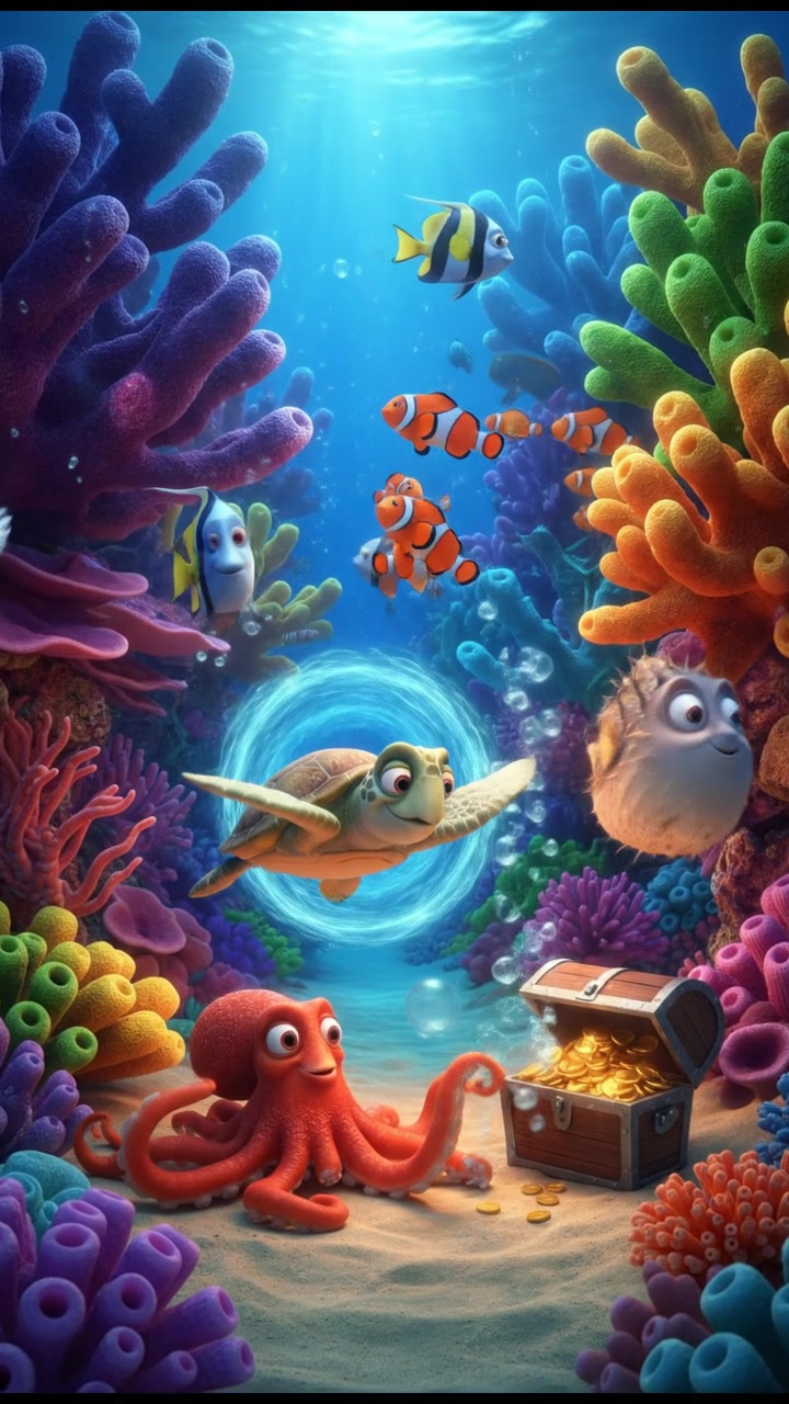 Nemo's Underwater Adventure: A Joyful Journey in Pixar Style