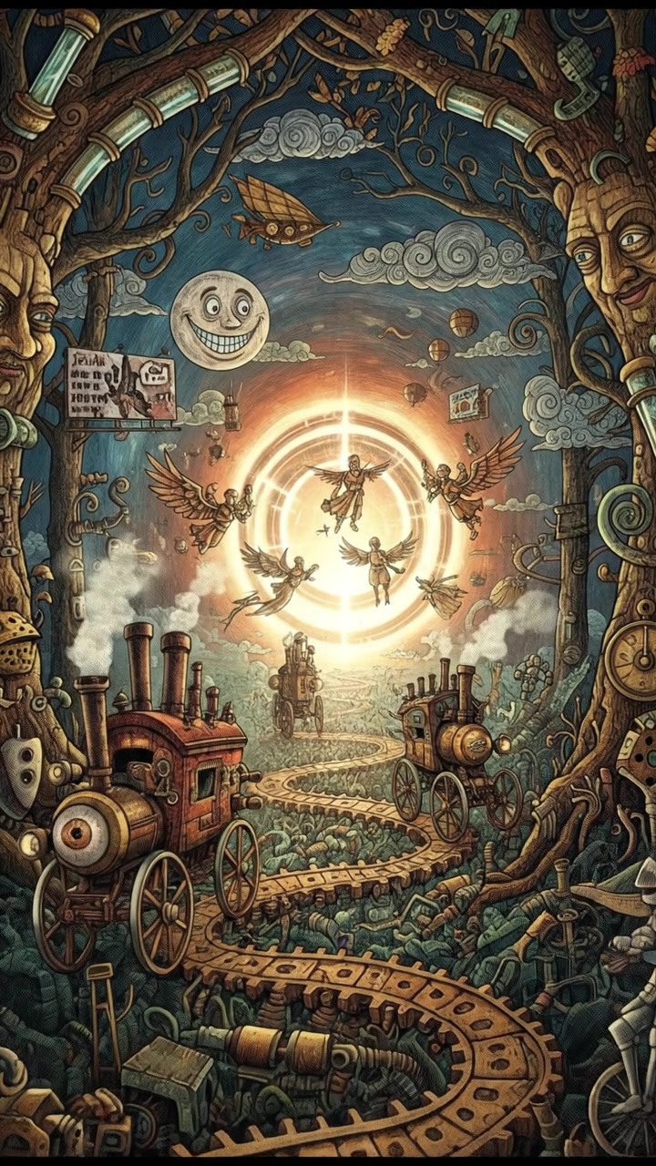 A path winding through a lush forest, symbolizing a journey toward a distant, bright horizon.