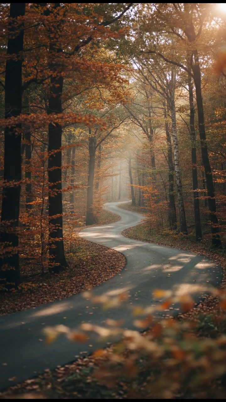 Autumn Train Journey Through a Colorful Forest