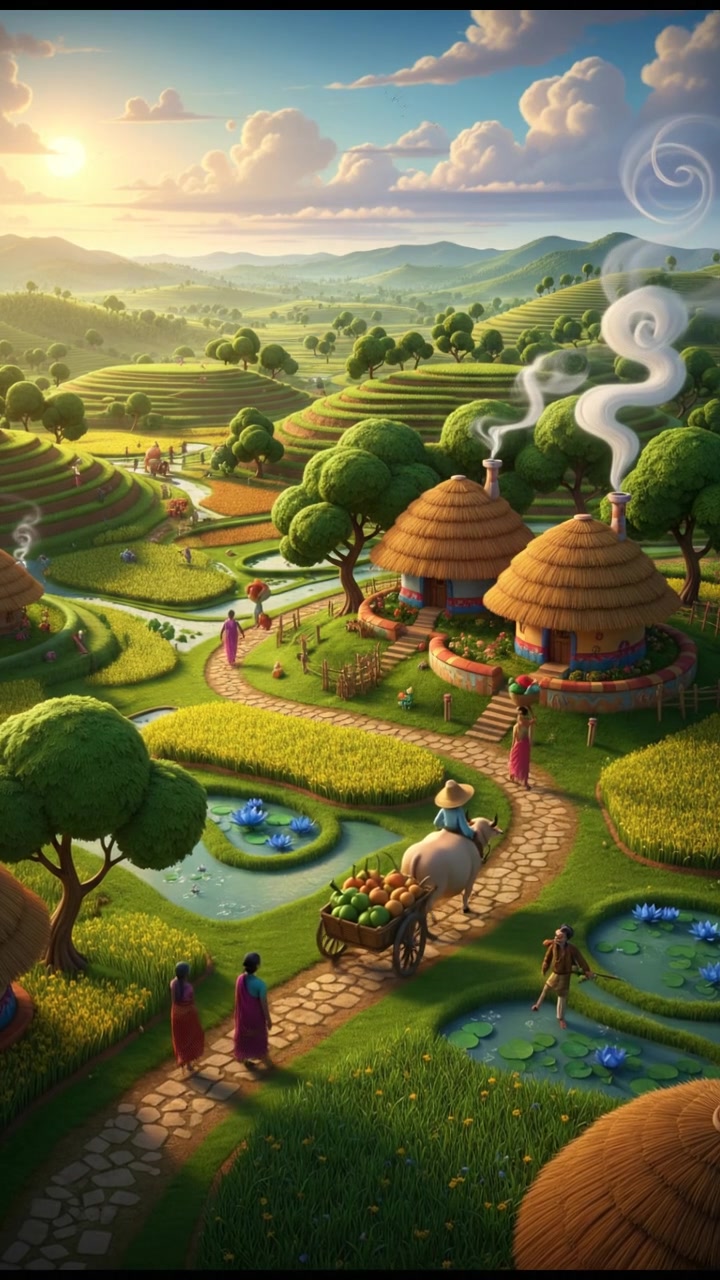 Peaceful Bengali Village Cat in Morning Light