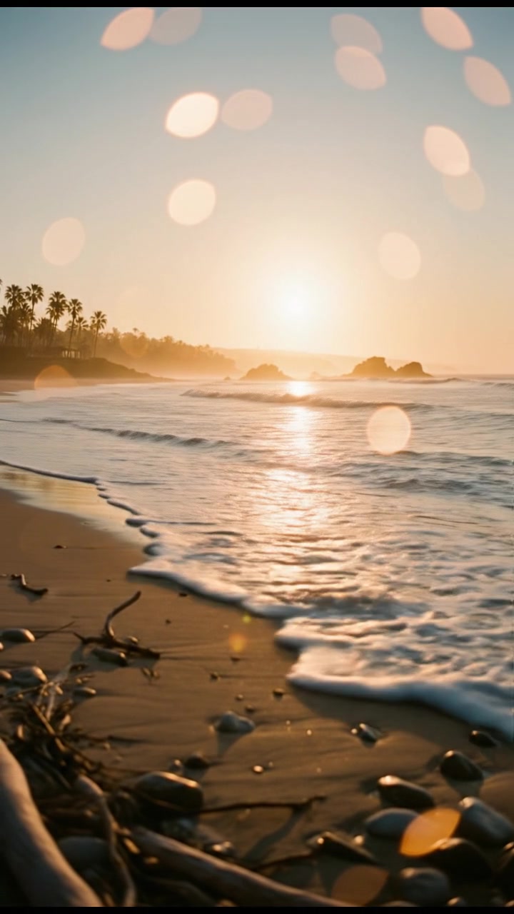 Peaceful Beach at Golden Hour