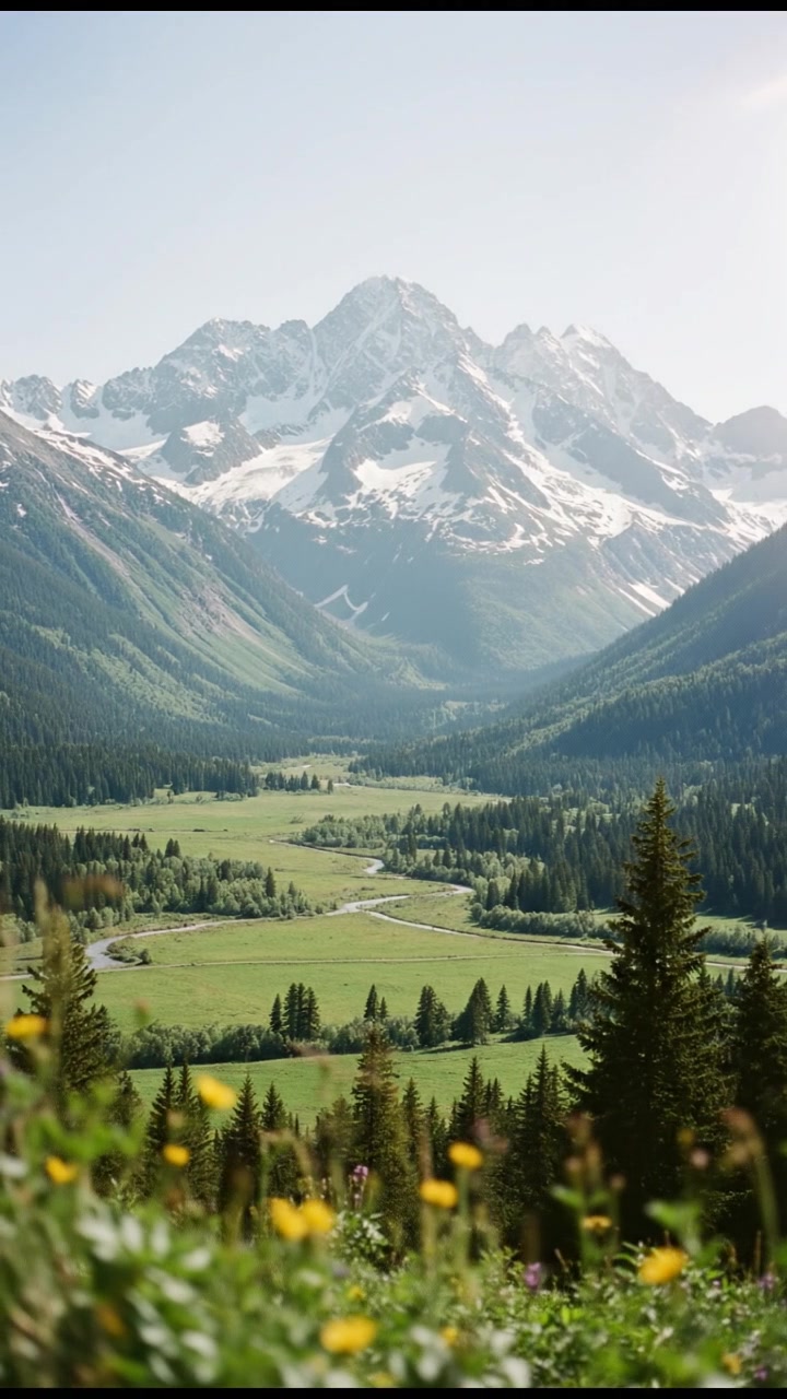 Camera Moving Back into the Mountains