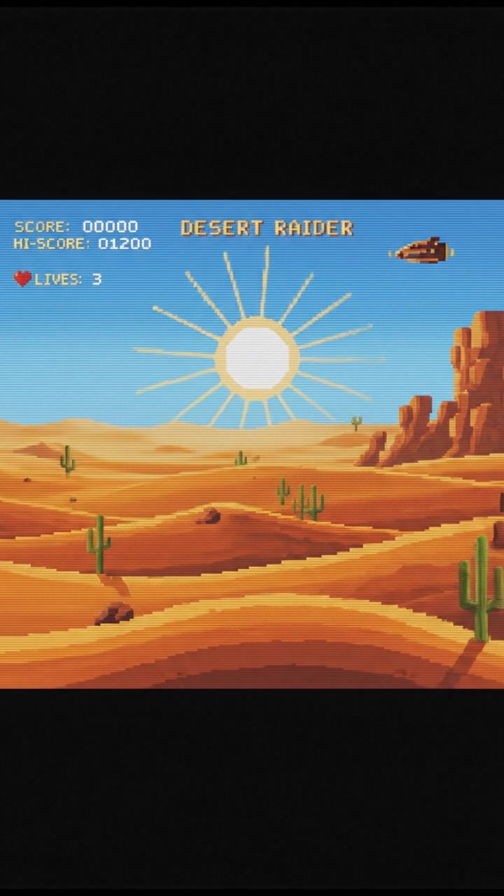 A vast desert landscape with rolling dunes under a bright sun.