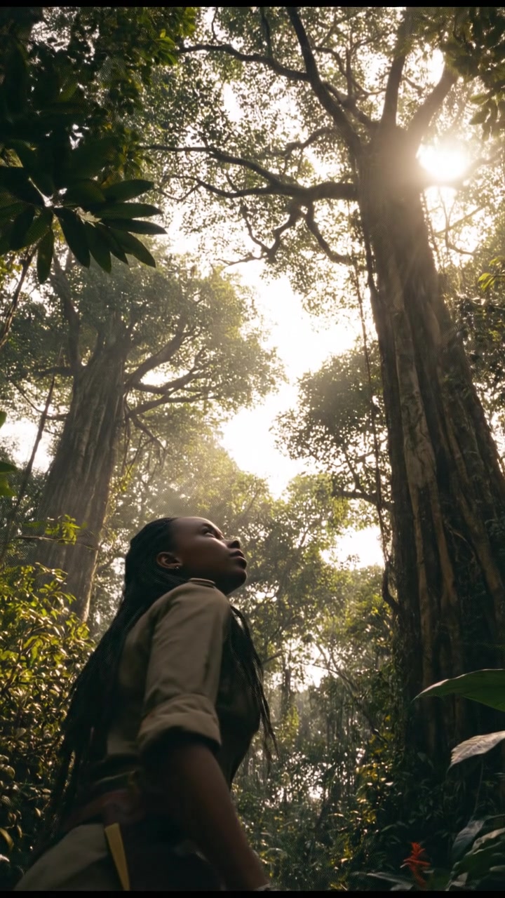 African Hunter's Technique to Capture a Monkey in the Forest