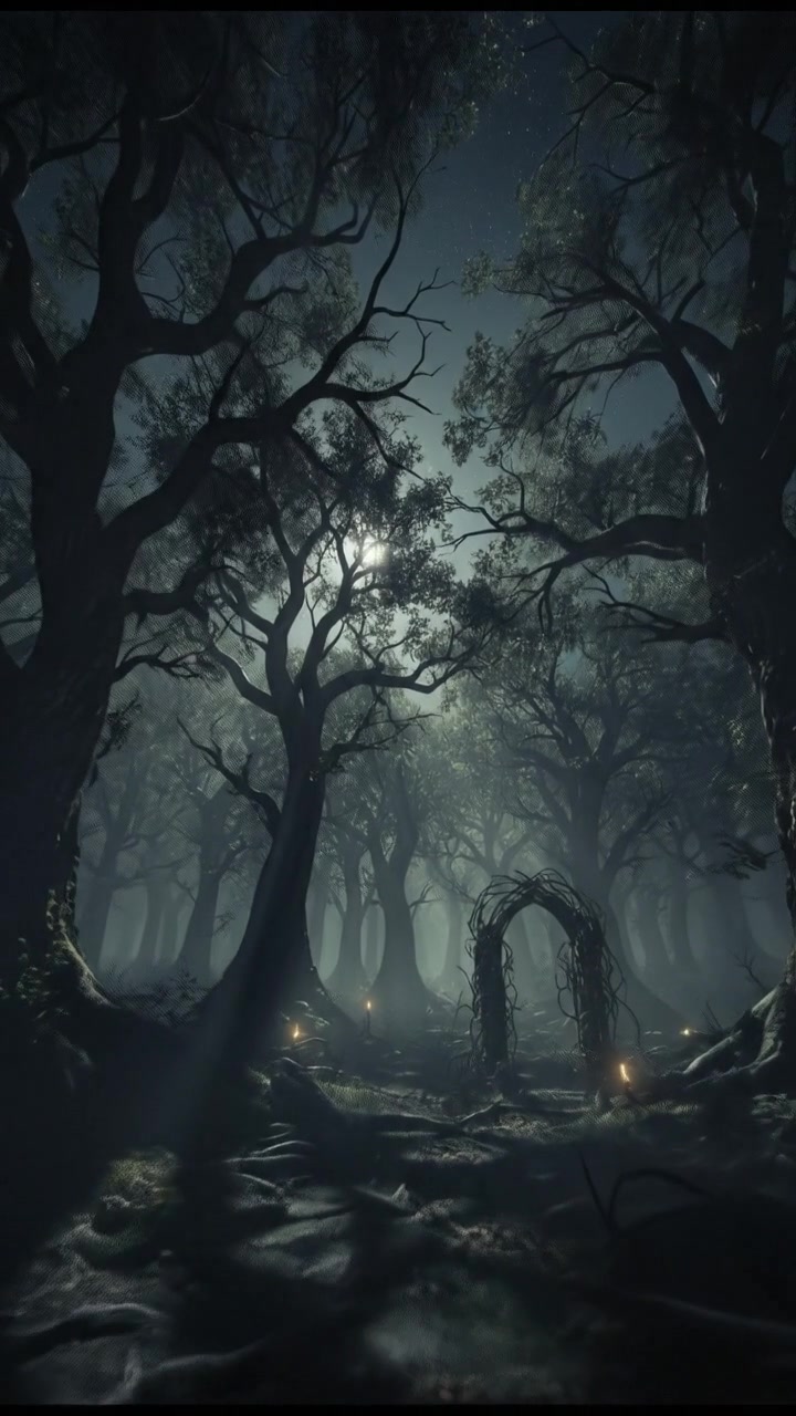 Midnight in the Bioluminescent Forest