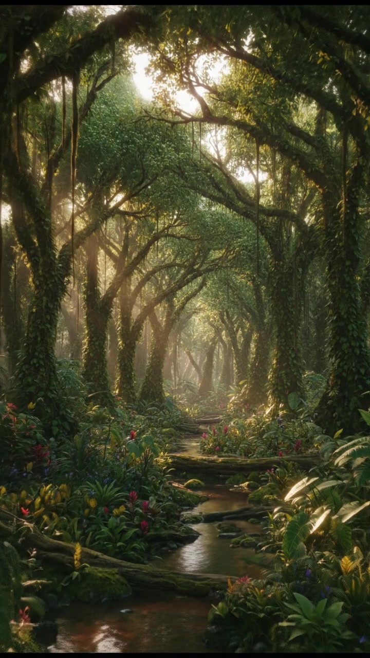 Flying Pink Elephant in the Jungle