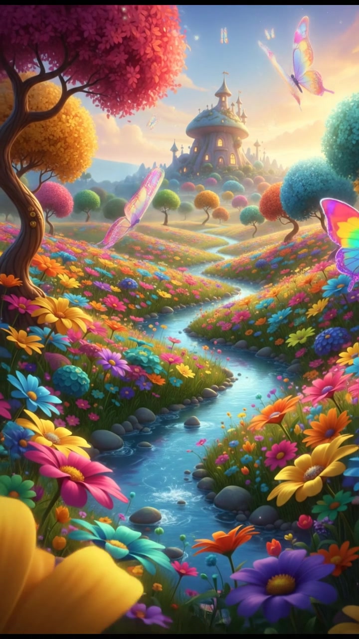 A Mother Cat and Her Playful Kittens in a Sunny Garden