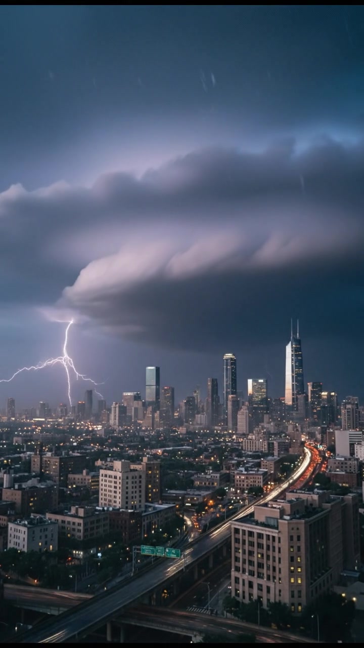 City Under Storm: A Dusk Descent