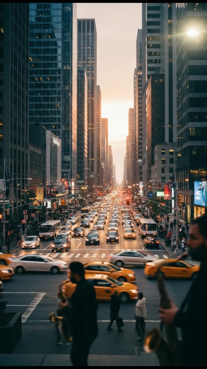 Pagi Ceria di Kota yang Sibuk