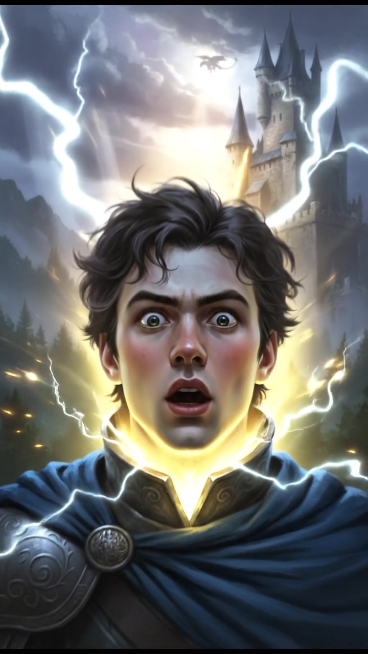 A close-up of Kai's face, showing surprise as he feels a surge of energy.