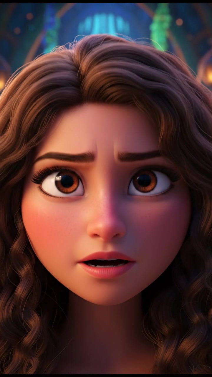 A close-up of Maya's determined face, her eyes glistening.