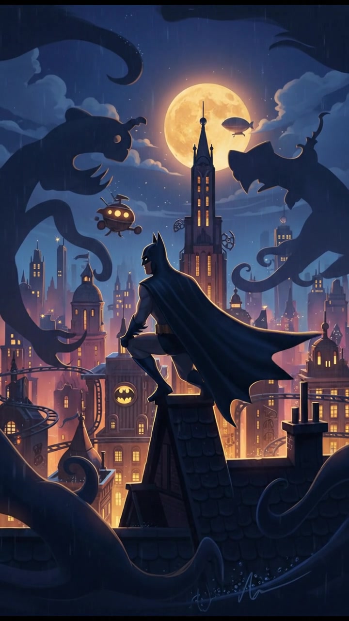 Batman vs Joker in Gotham City