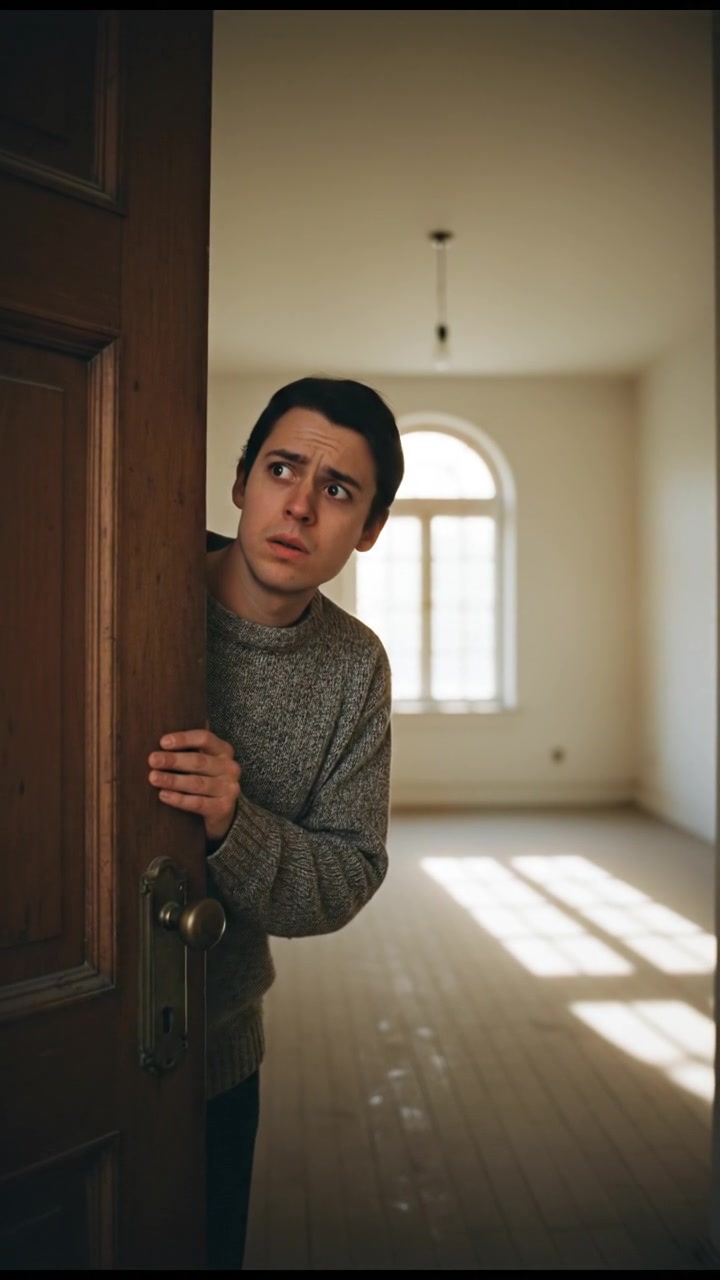 You quietly opens a door to an empty room, looking puzzled.