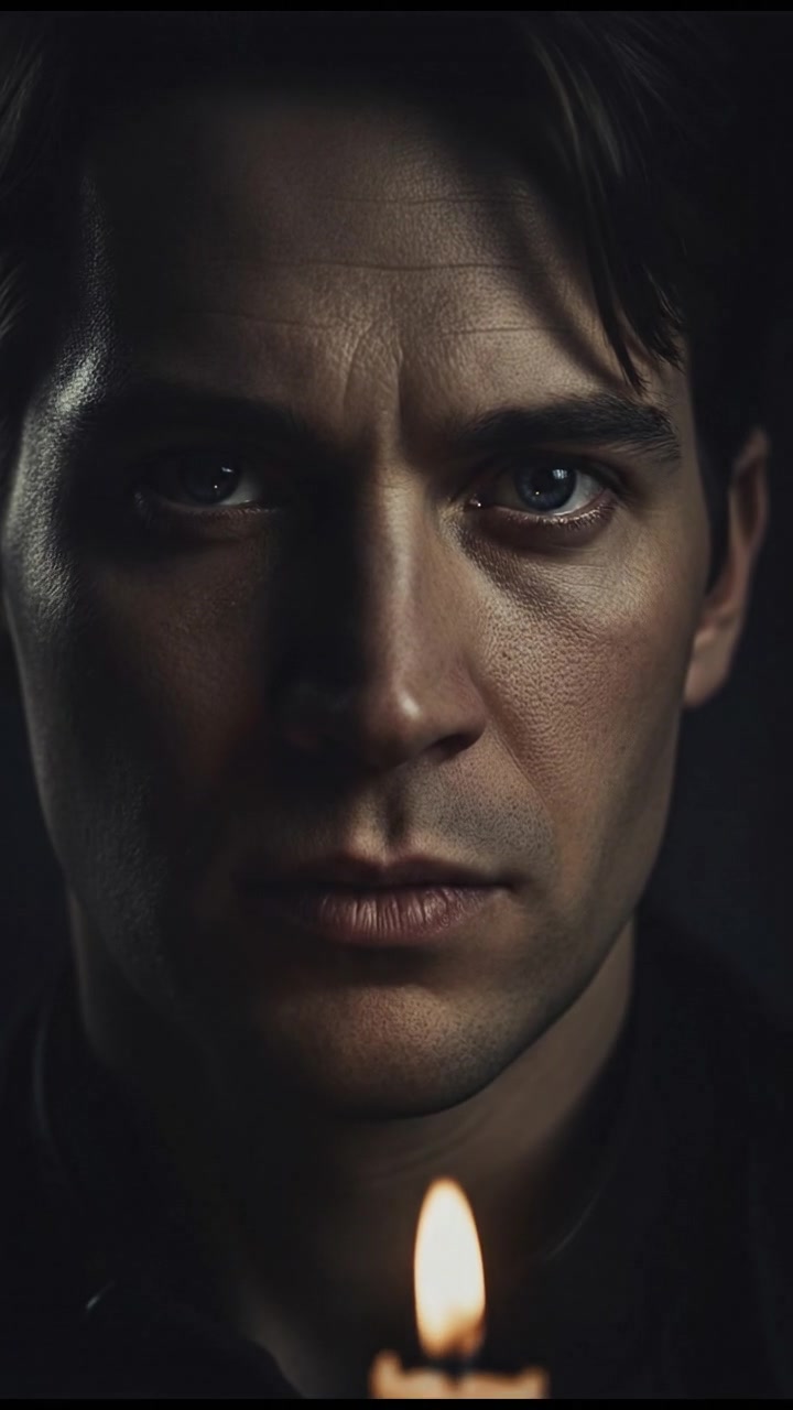 A close-up of Oliver's determined face, with his blue eyes focused ahead.