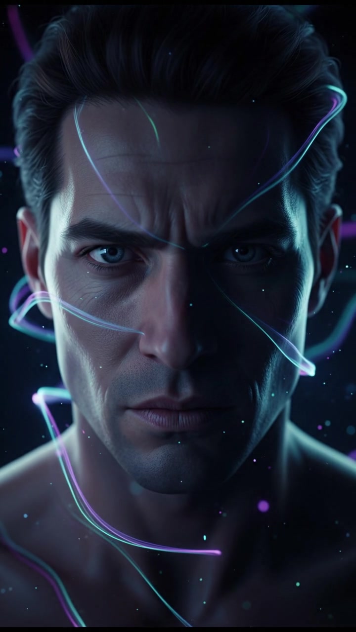 A close-up of Pelamar's face, concentrating as he stares intently, conveying a sense of focus and determination.