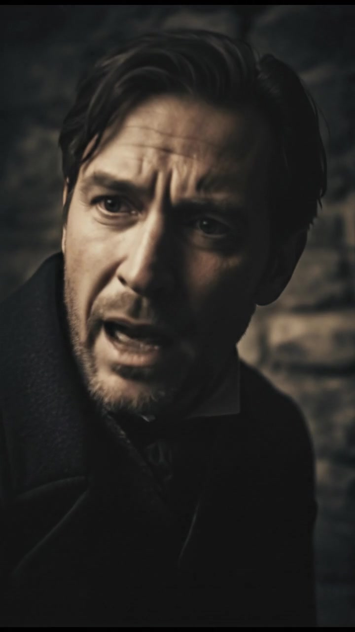 A close-up of Mr. Reid's face, looking concerned as he whispers urgently.