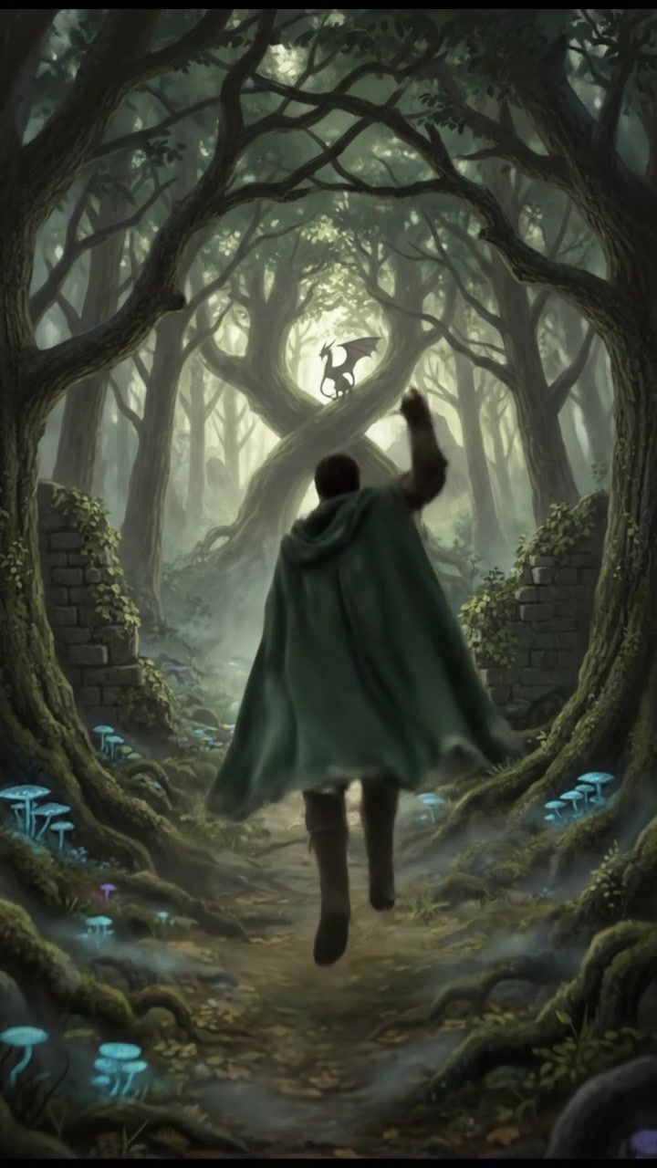 Rajiv walking deeper into the dense forest, engulfed by increasingly thick trees.