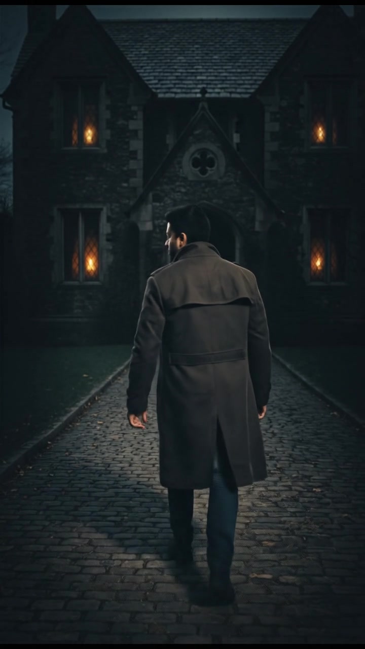 Rahul walking towards his house, glancing over his shoulder, a sense of unease on his face.