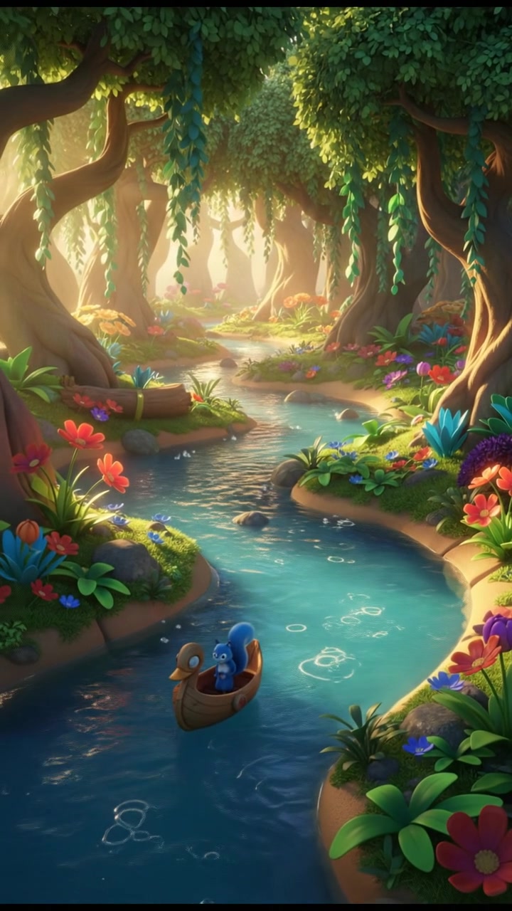 Serene Rainy Forest River