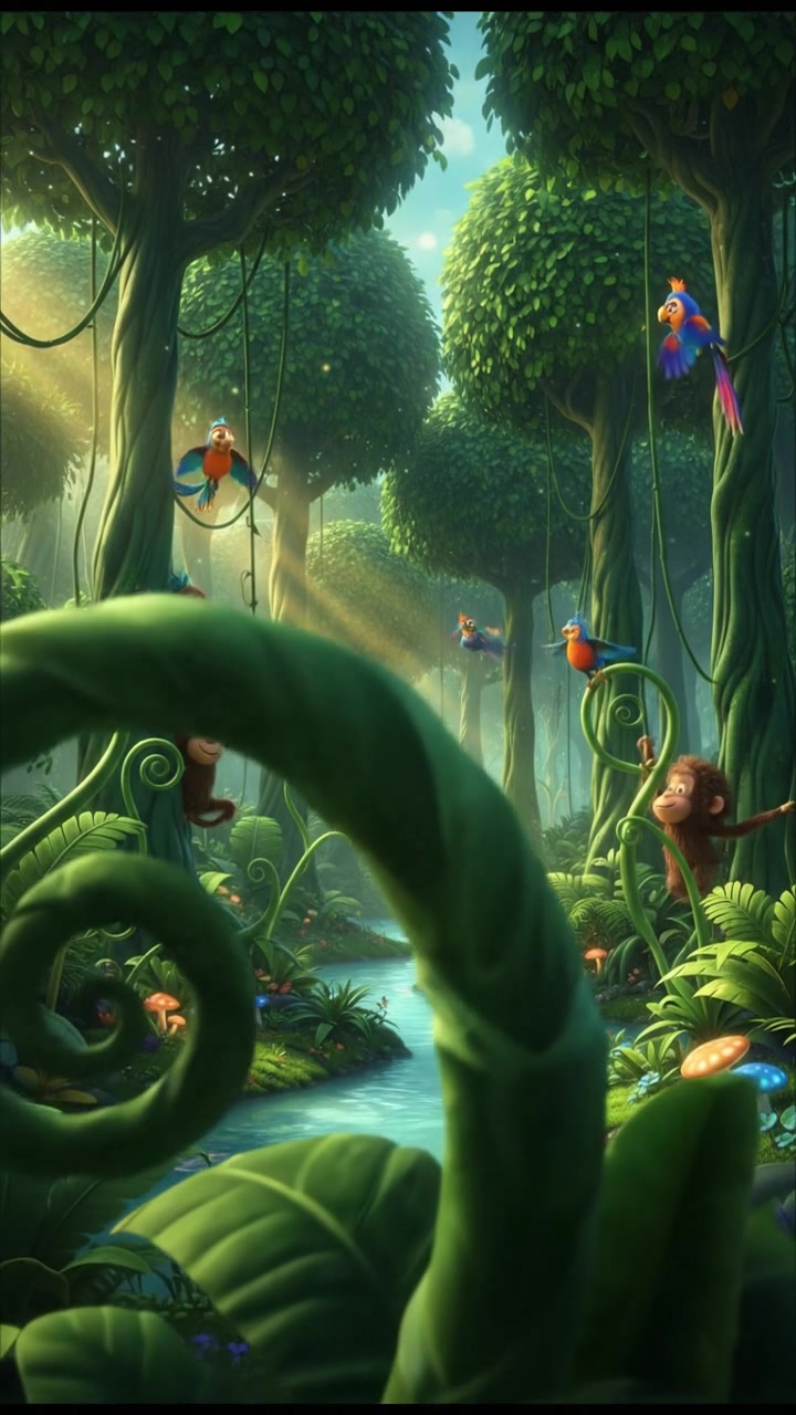 Jungle Oasis: A Splash with Wild Friends
