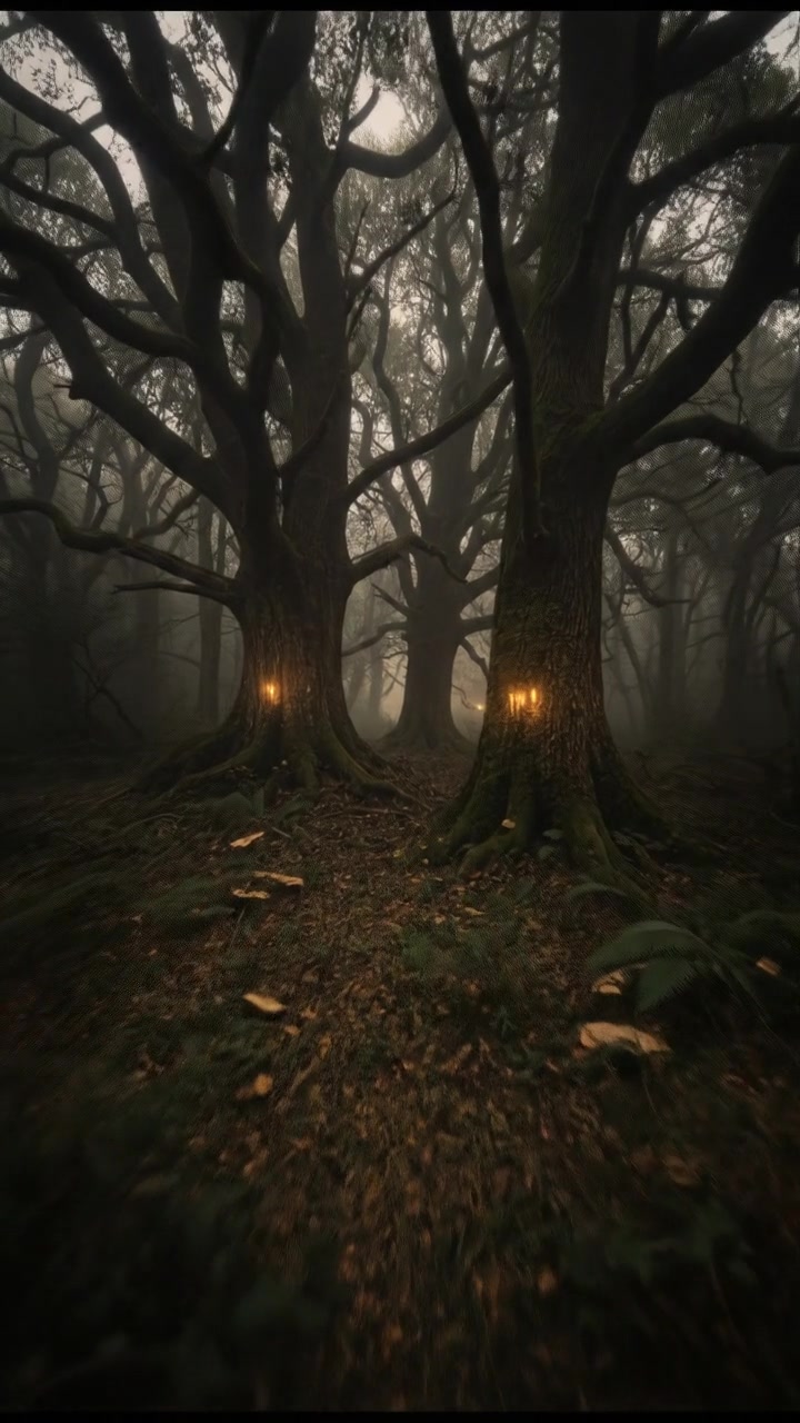 Mystical Night in an Ancient Forest
