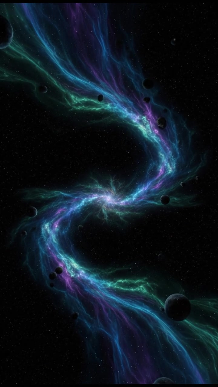 An expansive view of deep space filled with twinkling stars and swirling galaxies.