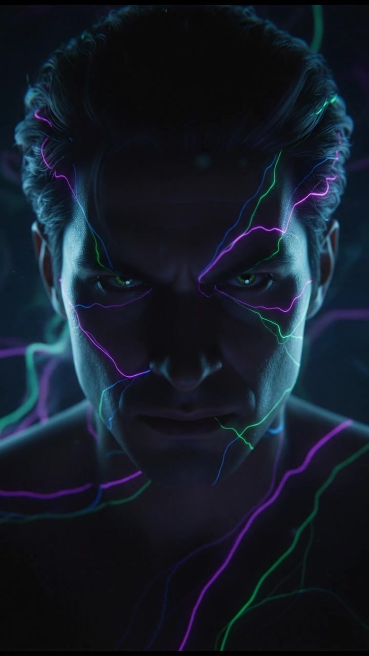 A close-up of Pelamar's face, concentrating as he stares intently, conveying a sense of focus and determination.