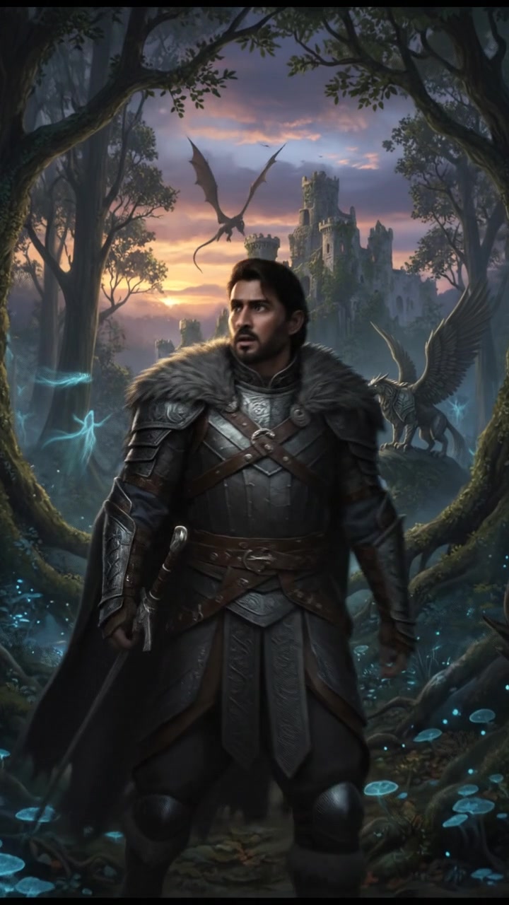 राहुल with a concerned expression, emphasizing caution as he looks around the forest.