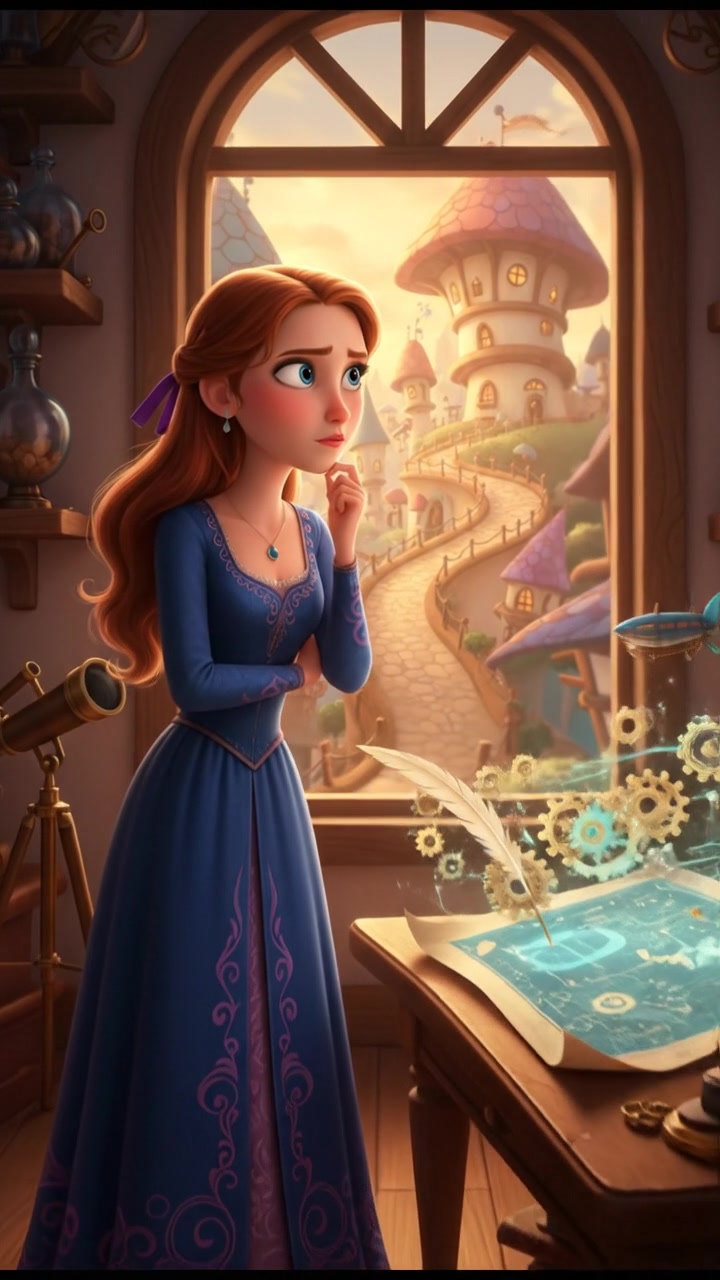 Yehudit stands in a room with a thoughtful expression, looking out the window, a plan forming in her mind.