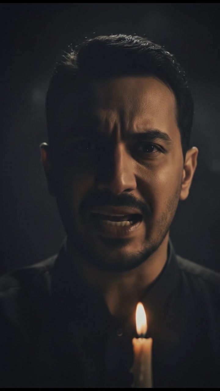 Close-up of Ahli Ibadah's face, his expression determined as he speaks earnestly.