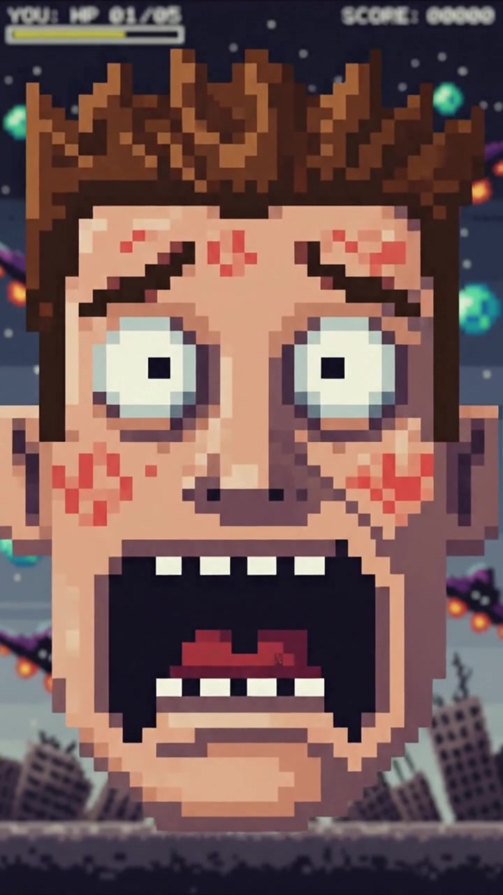 A close-up of You's face, fear and bewilderment evident as he senses something ominous.