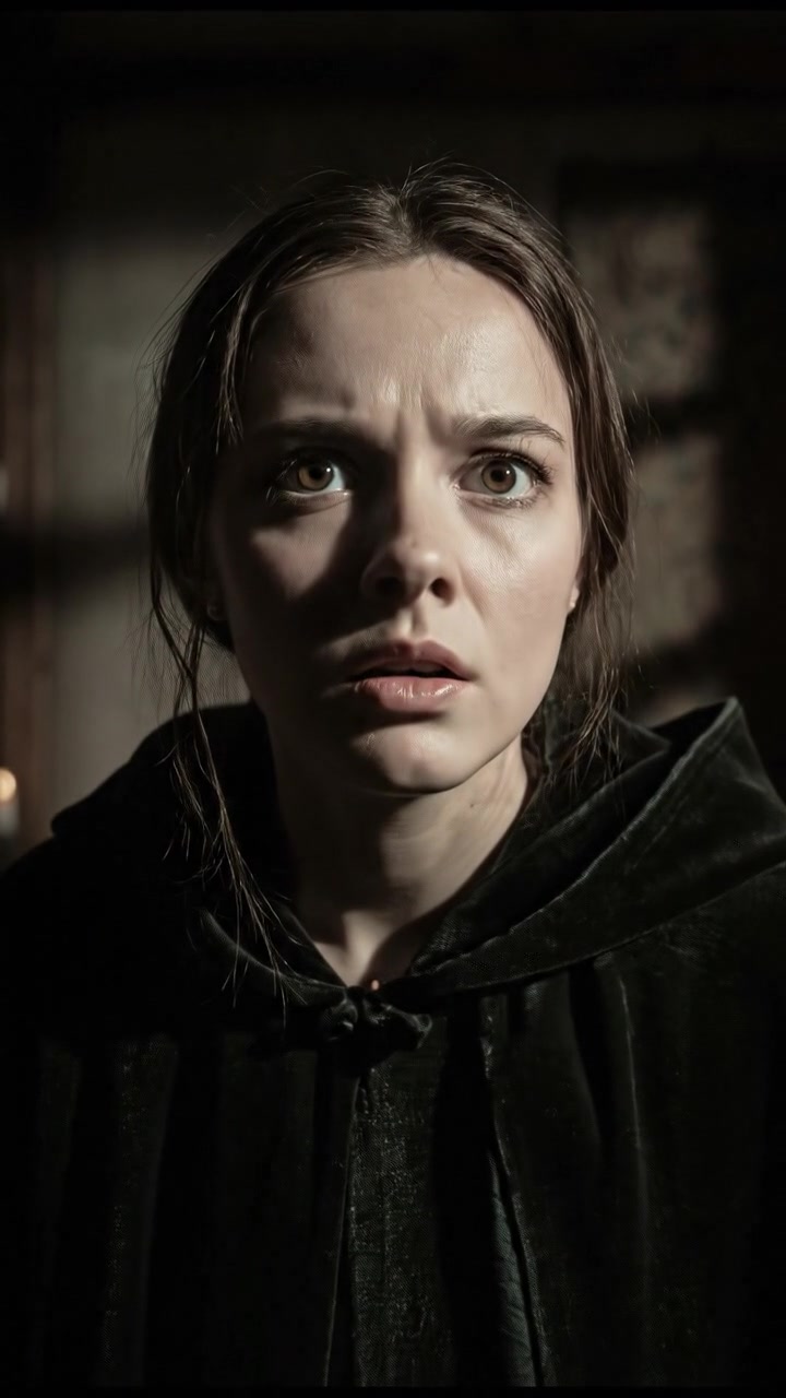 Rina appearing startled, with her face showing confusion and curiosity.