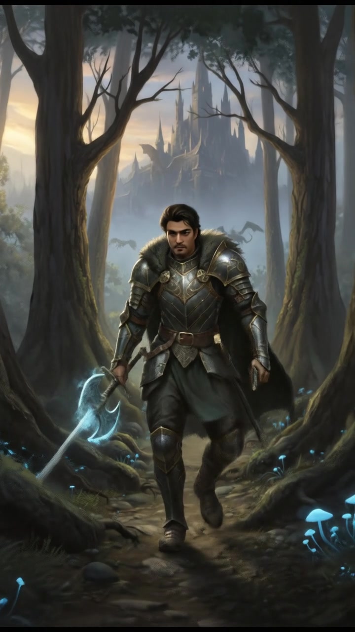 Rahul walking cautiously through the woods, with shadows of trees cast around him.