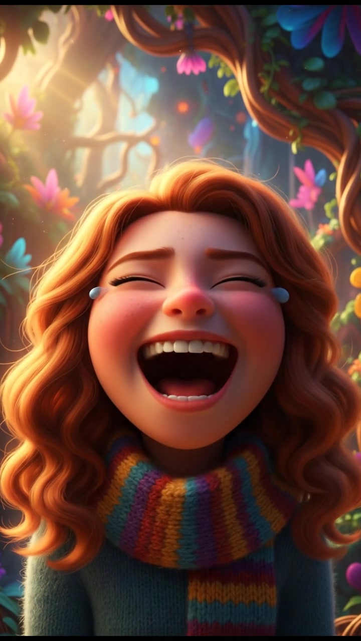 A close-up of Ani's joyful face, laughter echoing through the air.