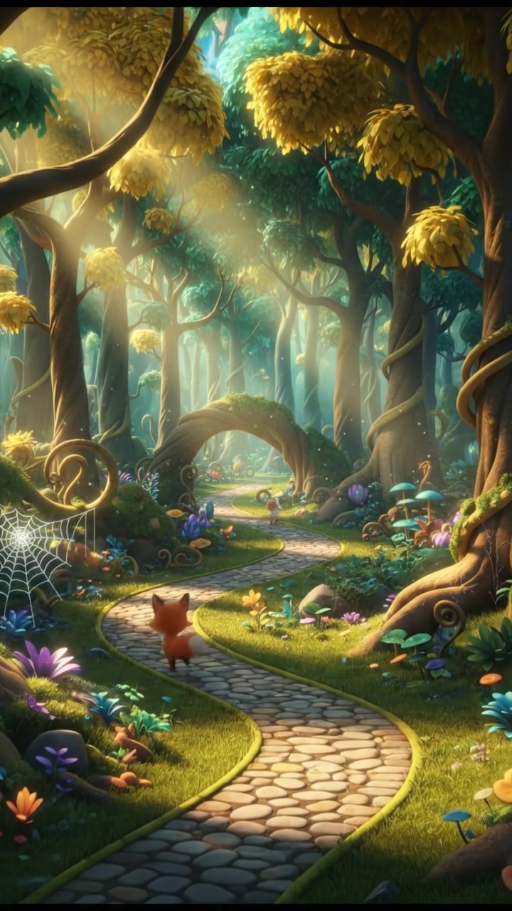 The Curious Encounter: Leo and Mia's Forest Adventure