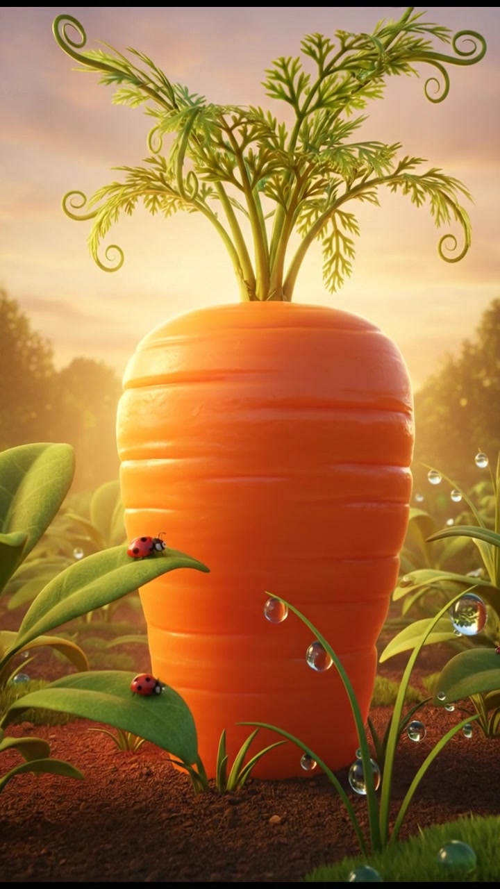 Animated Carrot and Fruit Dance Party