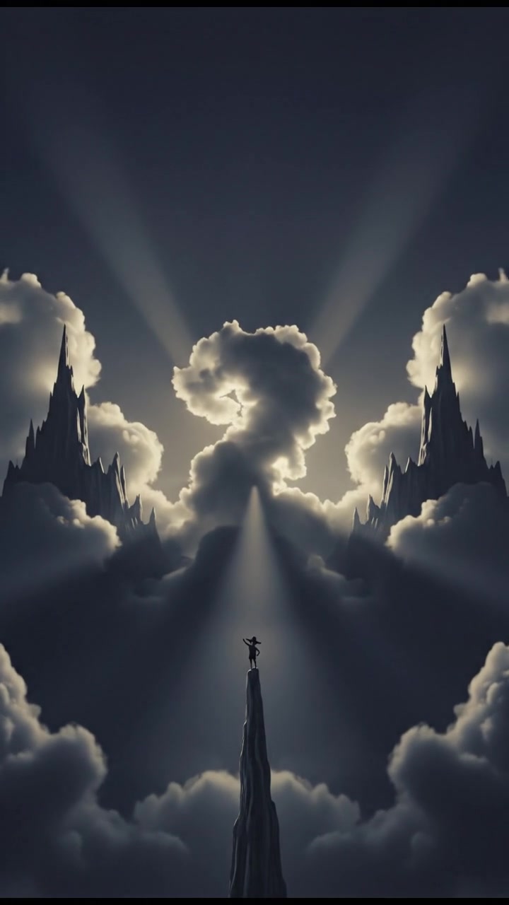 A serene sky with fluffy clouds, illuminated by soft sunlight, symbolizing a comforting presence.