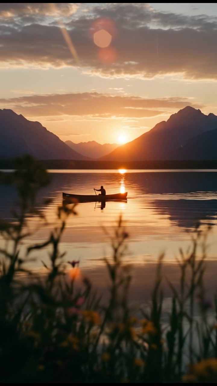 Serenity at Sunset on a Tranquil Lake