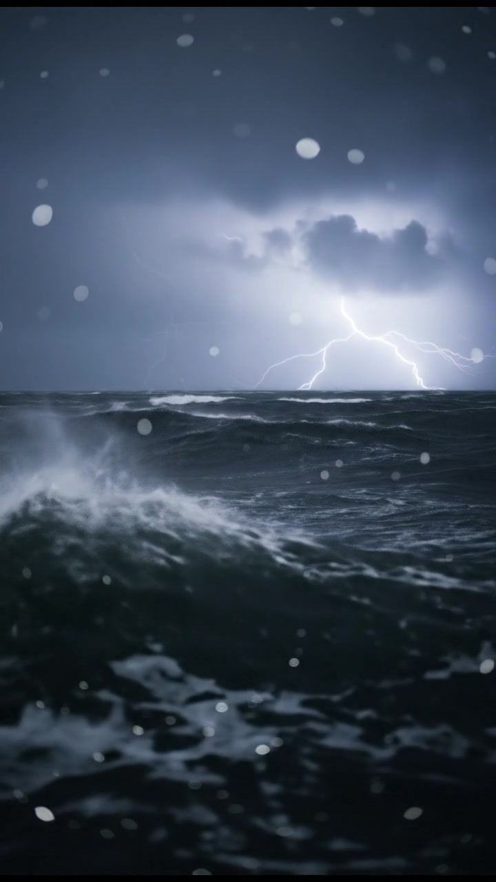 North Sea Night Waves: A Dance of Power