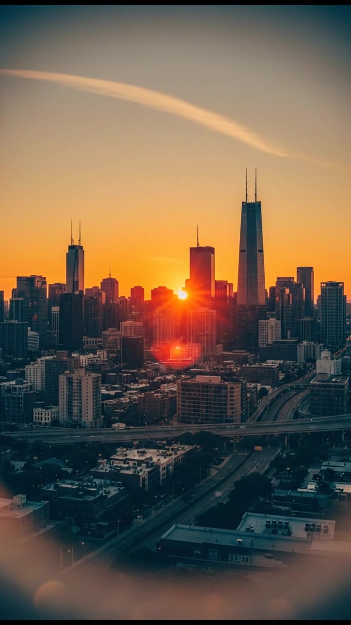 Golden Dawn: A Peaceful Sunrise Over the City