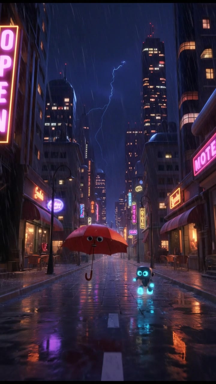 Dancing Cat in the Rain