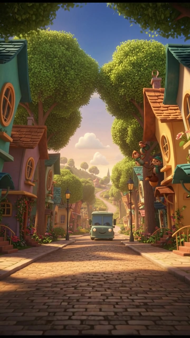 Two School Children Returning Home