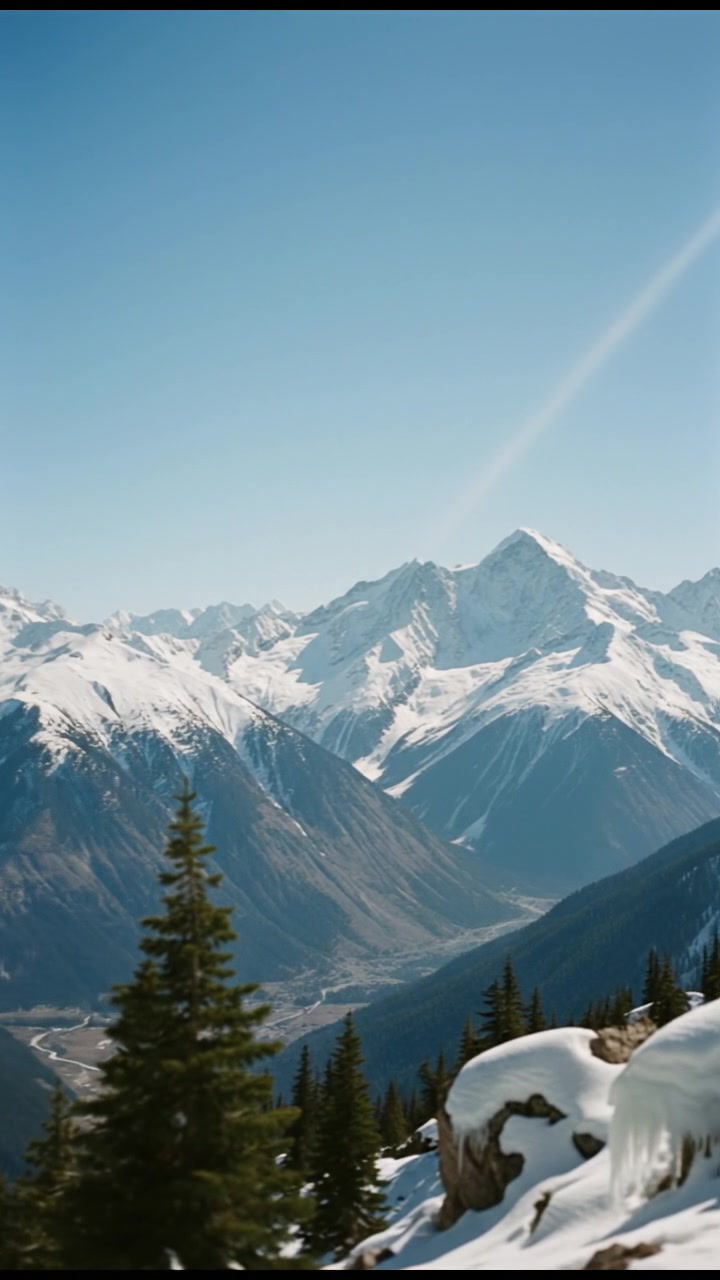 Guy Enjoying Snowy Mountain in White Tracksuit