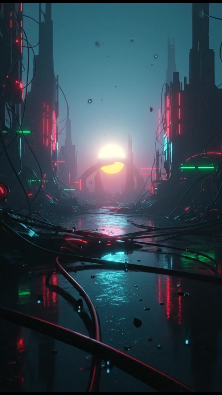 A sunrise over a serene landscape, with soft light illuminating the sky.