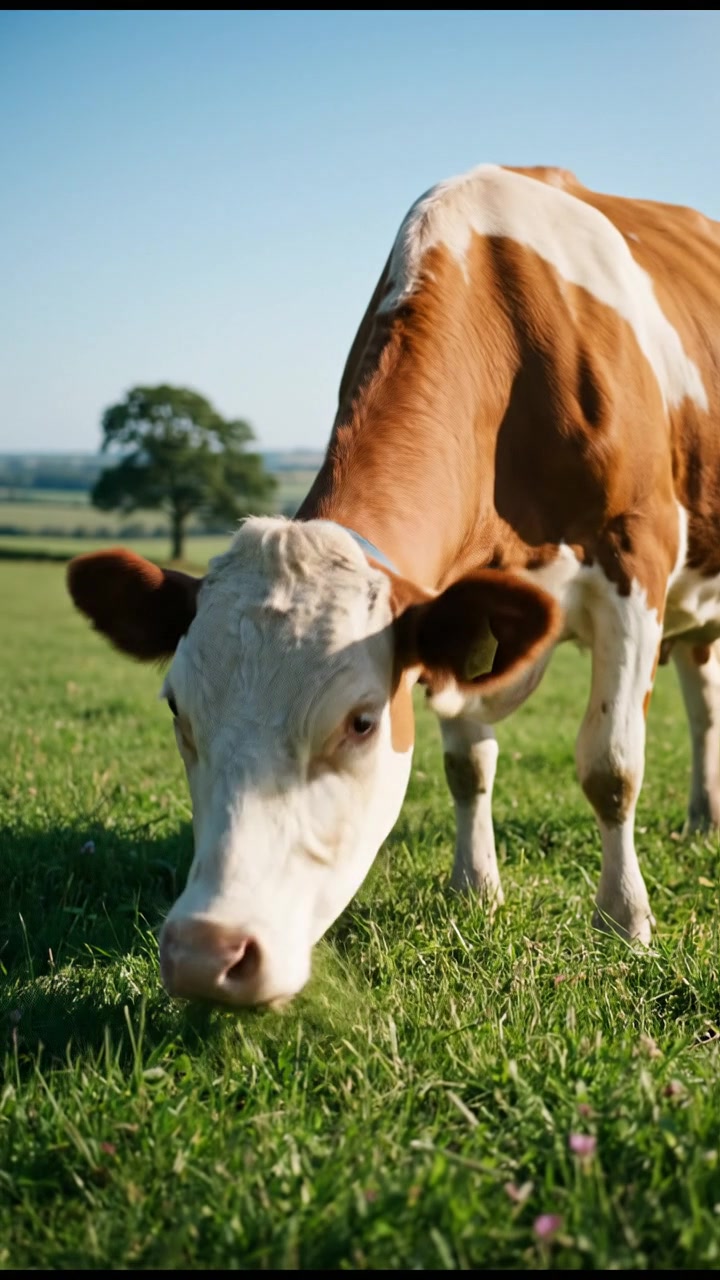 गाँव की मेहनती गाय और शेर का सामना