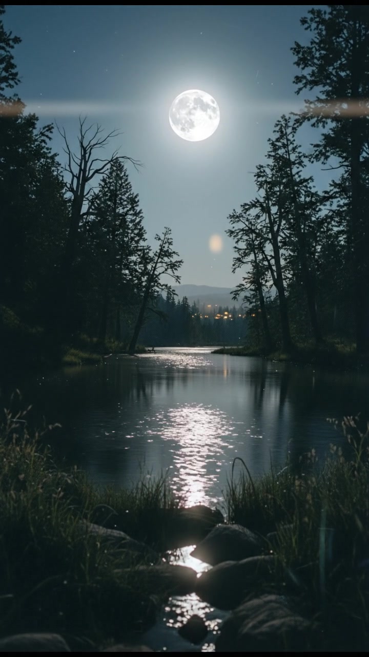 The Silver River Under the Moon